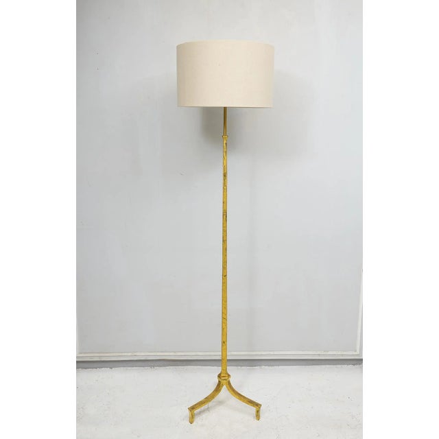 French Vintage Gilt-Iron Floor Lamp For Sale - Image 9 of 9