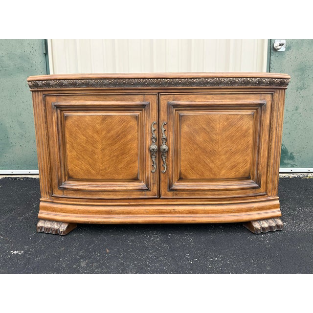 Contemporary Michael Amini Aico Paw Foot Media Console Cabinet For Sale - Image 3 of 12