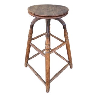 19Thc Industrial Swivel Bar Stool For Sale