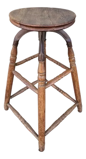 19Thc Industrial Swivel Bar Stool