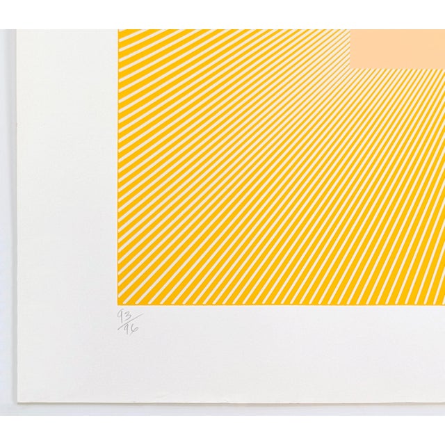 Richard Anuszkiewicz Richard Anuszkiewicz, Untitled (Peach With Yellow), Hand Signed Screen Print, 40x40 In. Framed, 1980 For Sale - Image 4 of 4