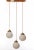 Wood & Brass Cluster Pendant Light With 3 White Opal Globe Pendants For Sale - Image 11 of 11