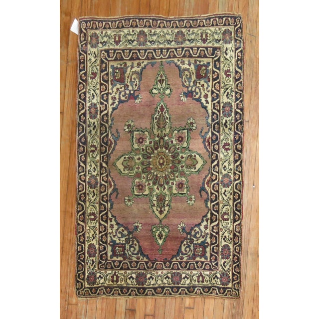 Persian Lavar Kerman, 3'3''x4'8'' For Sale - Image 9 of 9