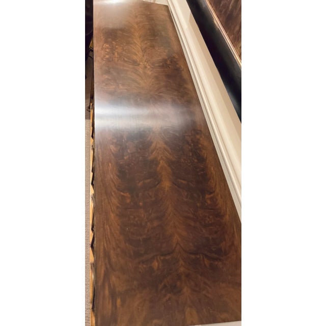 Modern Jonathan Charles Modern Wood and Brass Geometric Console Table For Sale - Image 3 of 8