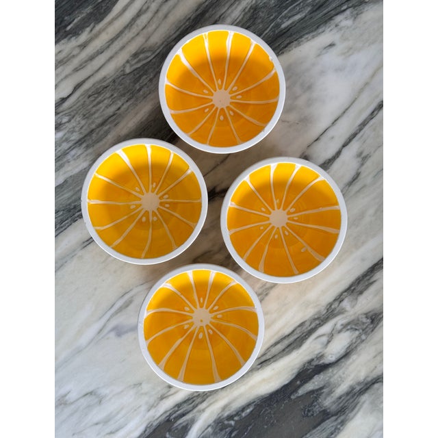 Majolica Style Vintage Lemon Motif Bowls - Set of Four For Sale - Image 11 of 15