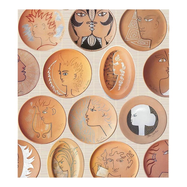 Sample - Lelievre for The House of Scalamandré Poteries Wallcovering, Terre Cuite For Sale