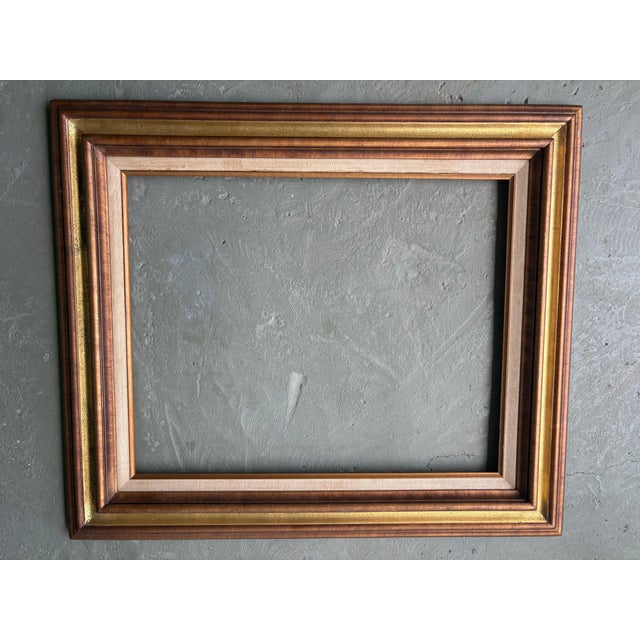 Vintage Gilt Wood Picture Frame With Linen Liner – 16” X 20” For Sale - Image 4 of 10