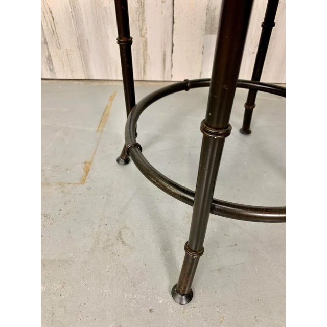 Metal Faux Bamboo Metal Stool For Sale - Image 7 of 11
