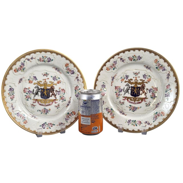 Armorial Porcelain Plates from Edmé Samson & Cie, 1890, Set of 2 For Sale - Image 10 of 11