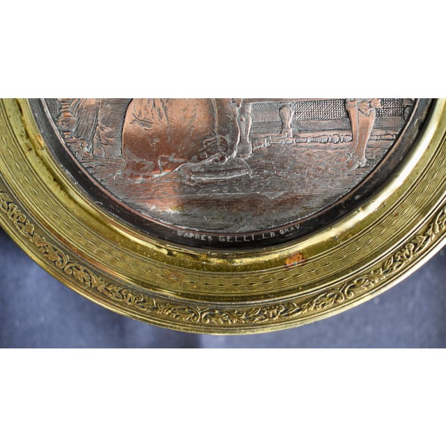 Antique Mixed Metal Trinket Box French Lid Brass Copper Le Message Relief For Sale - Image 11 of 18