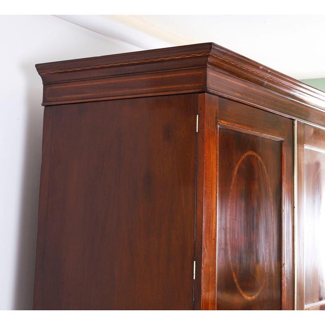 Antique English George III Revival Flame Mahogany Wardrobe, 1880 For Sale - Image 12 of 18