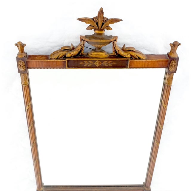 Wood Fine Regency Ornaments & Paint Decorated Wall Mirror NICE For Sale - Image 7 of 11