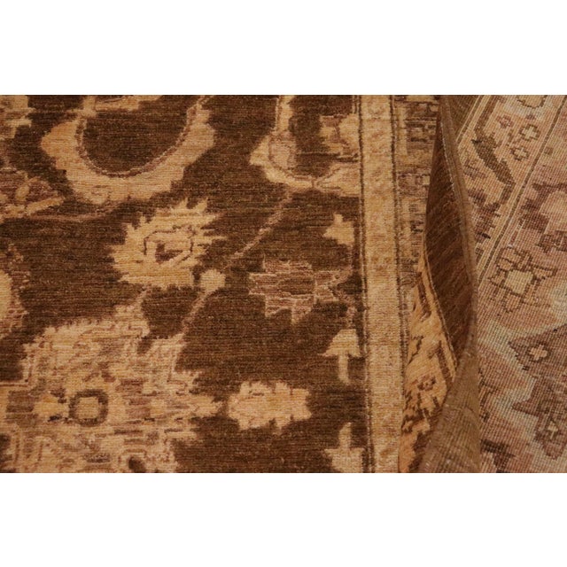 Tan Classic Ziegler Brown Tan Hand-Knotted Wool Rug - 8'11'' X 11'10'' For Sale - Image 8 of 8