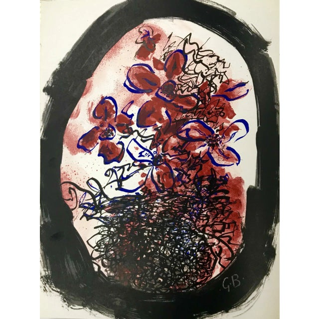 Abstract 1963 Braque Original Lithograph Frontispiece Signed For Sale - Image 3 of 3