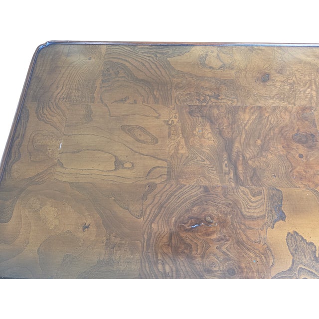 Vintage Hekman Queen Anne Walnut Burl Lowboy Dresser Chest Console Entry Table For Sale - Image 15 of 17