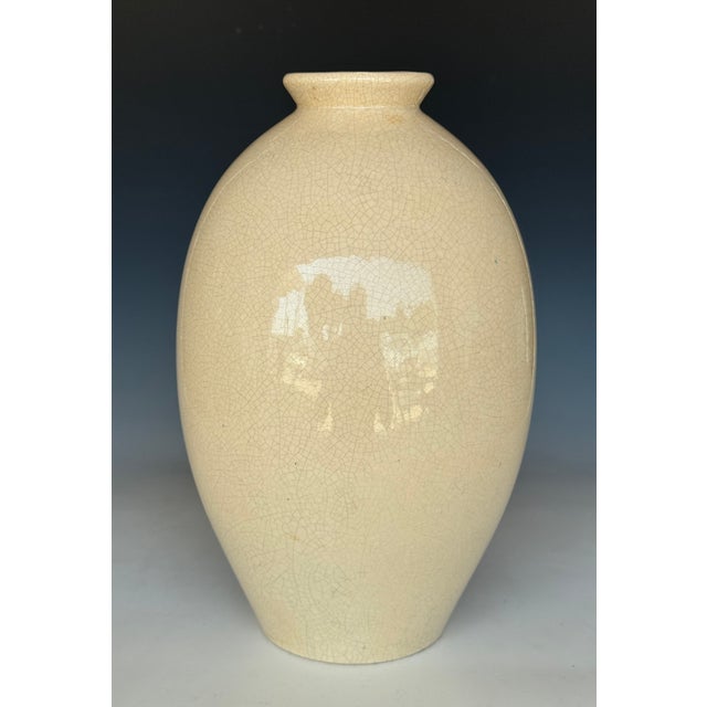 Art Deco Early 20th Century Tall Robert Lallement French Art Deco Glazed Ceramic Vase For Sale - Image 3 of 7