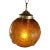 Vintage 1970s Amber Floral Glass Swag Hanging Lamp For Sale