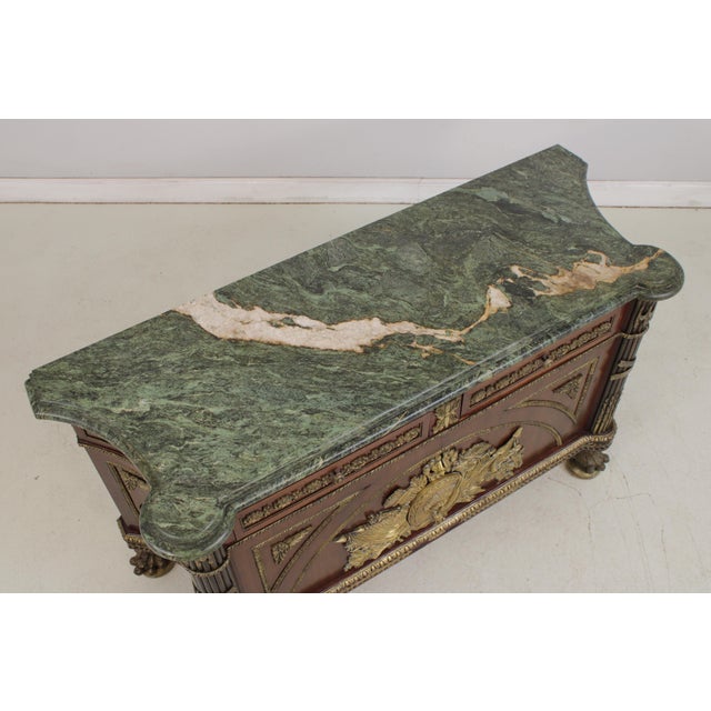 Stone Vintage Marble Top French Louis XVI Style Commode For Sale - Image 7 of 18