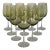 1970's Large Green Water Goblets - Set of 9 For Sale