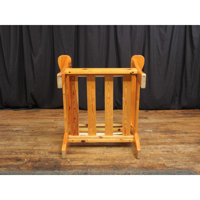 Red Vintage Scandinavian Pine Lounge Chair For Sale - Image 8 of 11