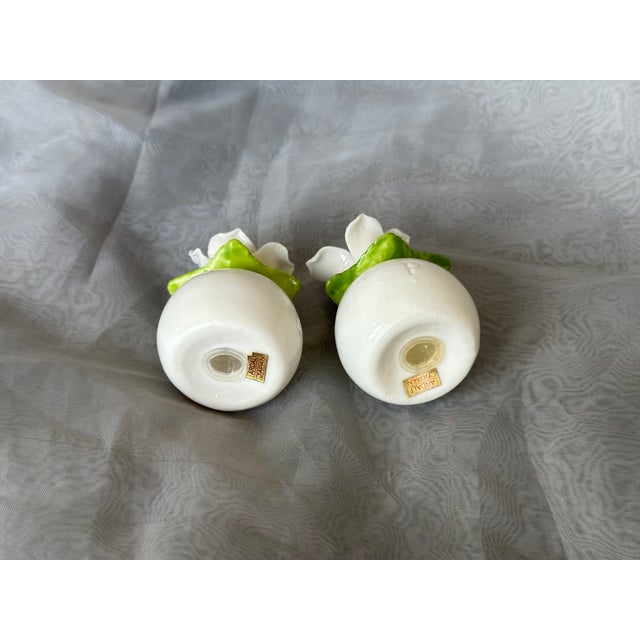 Vintage Porcelain Flower Salt and Pepper Shakers, a Pair For Sale - Image 10 of 11