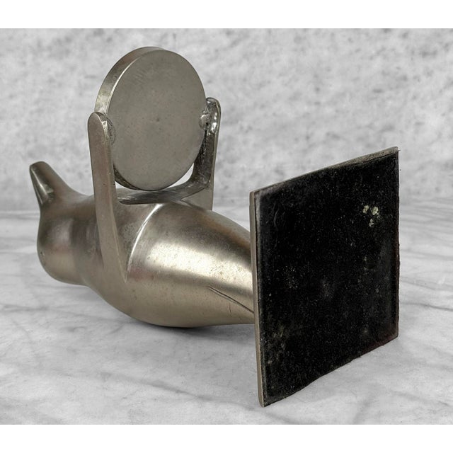 Vintage Art Deco Pewter Penguin Butler Catchall Serving Dish For Sale - Image 10 of 10