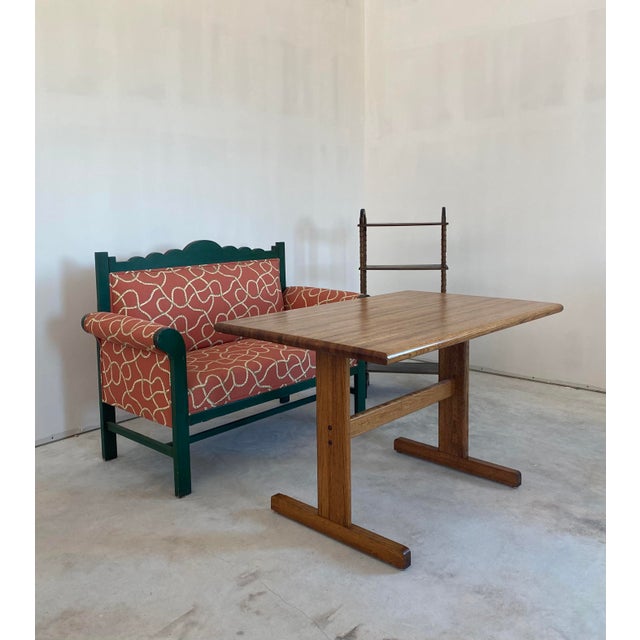 Brown Lou Hodges-Style Oak Desk / Dining Table For Sale - Image 8 of 18