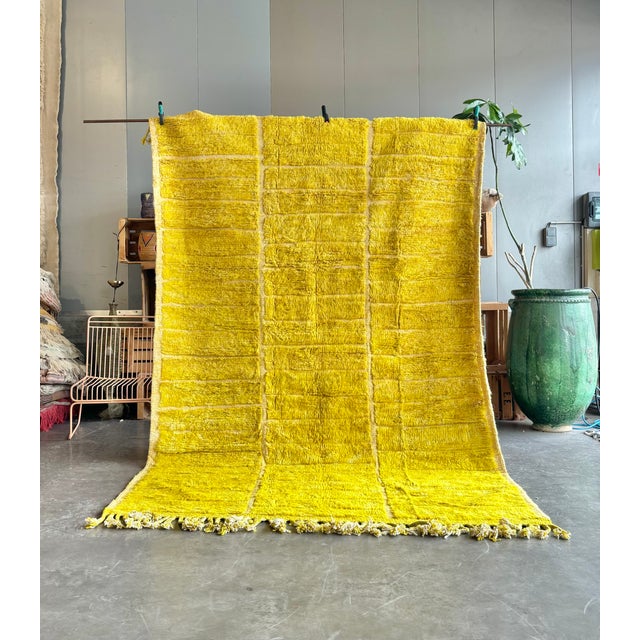Bright Yellow M'rirt Rug – A Contemporary Moroccan Masterpiece Bring warmth, texture, and artistic character into your...