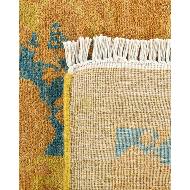 2000 - 2009 Mogul Hand-Knotted Area Rug - Green, 11' 9" x 12' 3" For Sale - Image 5 of 8