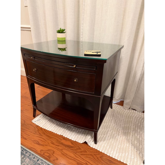 Brown Thomas Pheasant for Baker Bow-Front Mahogany Nightstands, Pair For Sale - Image 8 of 12