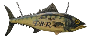 Anthony's Pier 4 Carved Trade Sign