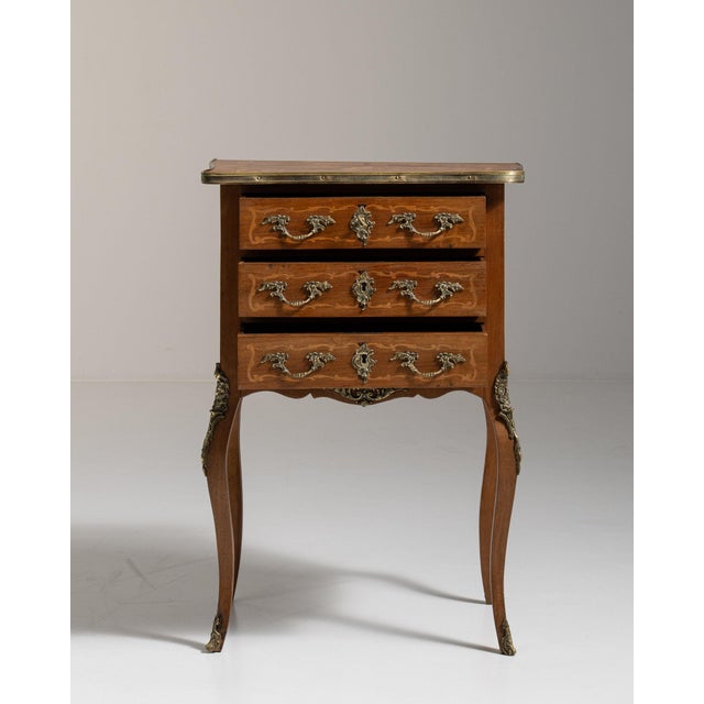 19th Century France Rich Walnut Brown Carved Walnut Petite Commode For Sale - Image 4 of 11