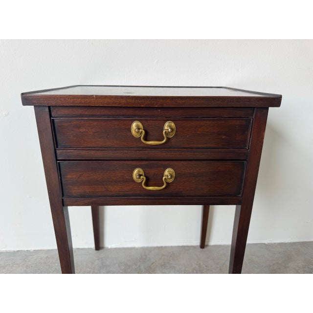 1970s Vintage Henkel Harris Two-Drawer Small Nightstand / Side Table For Sale - Image 5 of 12