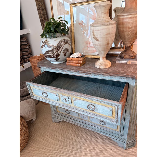 1990s Rustic Light Blue Dresser For Sale In Baton Rouge - Image 6 of 6