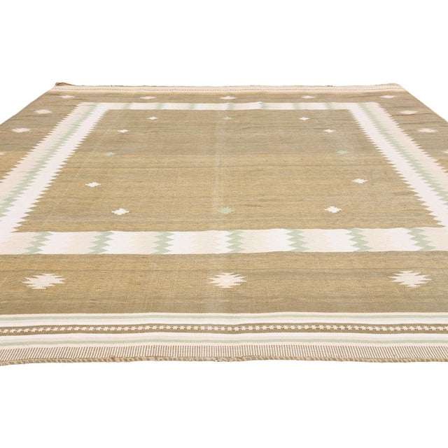 Mid-Century Modern Vintage Indian Dhurrie Rug, 07'04 X 09'11 For Sale - Image 3 of 10