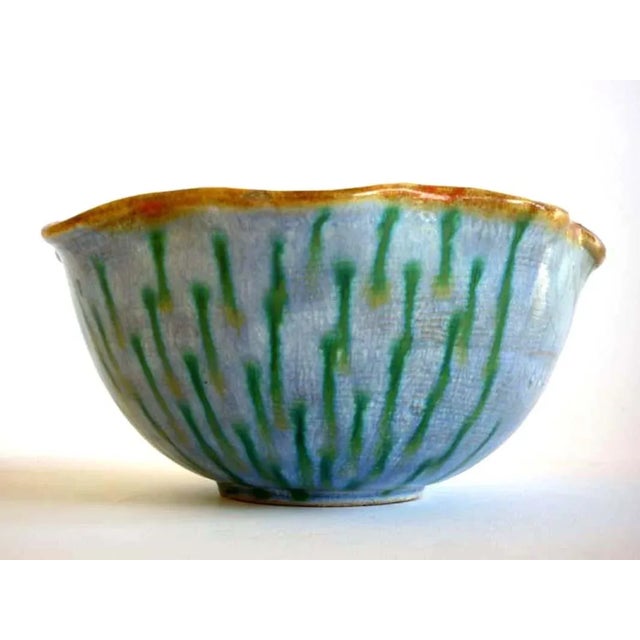 Painted pottery bowl slight chip on the edge (look the picture) Rare object Original 1920s This piece has an attribution...