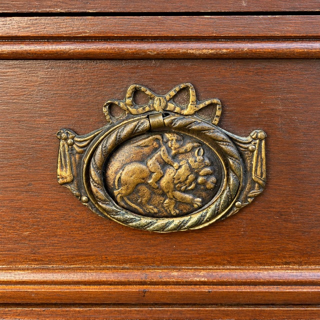 Brown Louis XVI Style Walnut Chest of Drawers, 1950s For Sale - Image 8 of 10