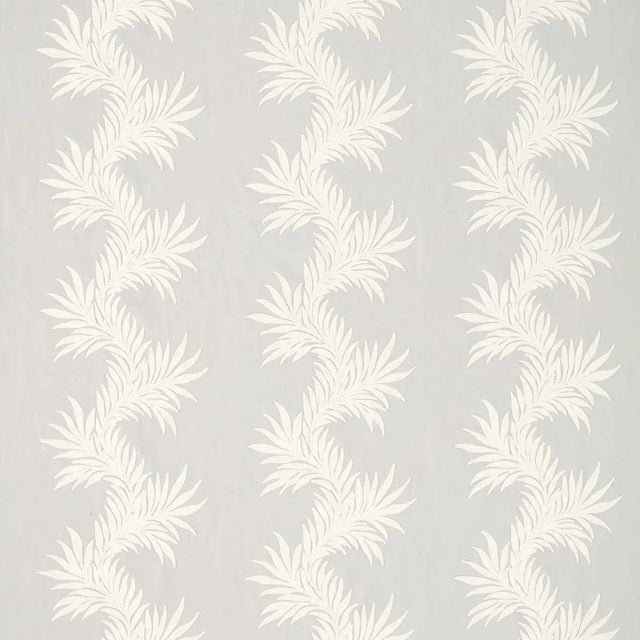 Morris & Co Pure Marigold Trail Embroidery Fabric in Lightish Grey - a Sample For Sale