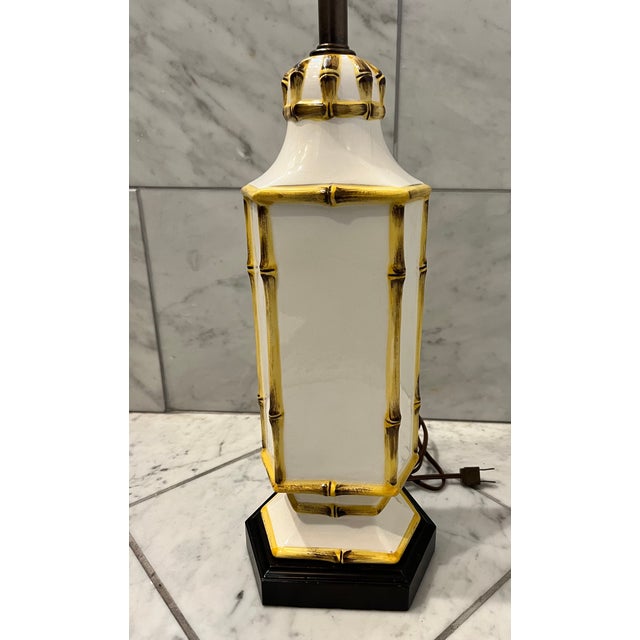 Mid 20th Century Palm Beach Bamboo Ceramic Frederick Cooper Lamp For Sale - Image 9 of 14