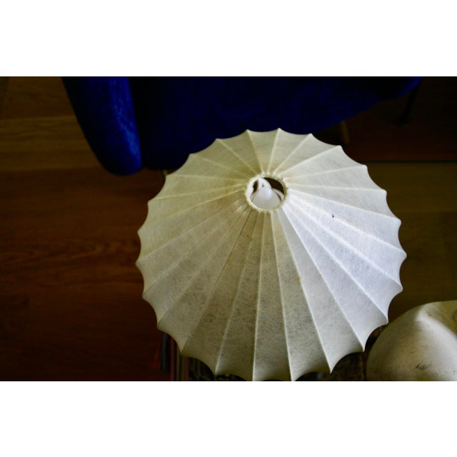 Cocoon Lamp with Teak Base from Goldkant Leuchten, 1960s For Sale - Image 4 of 9