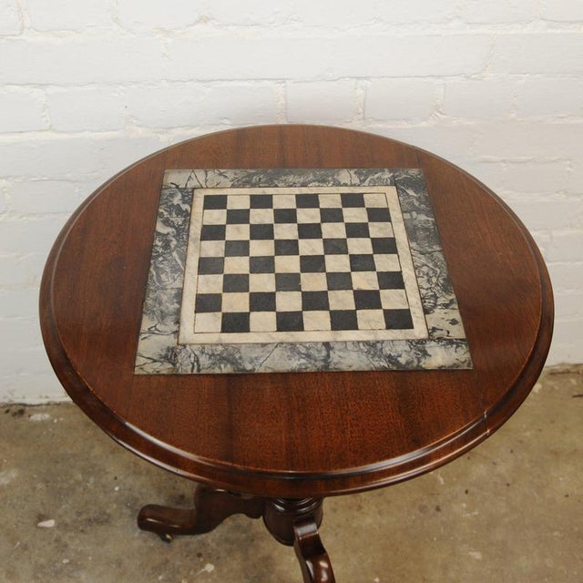 Brown Antique Wooden Chess Table on Wheels, 19th Century For Sale - Image 8 of 14