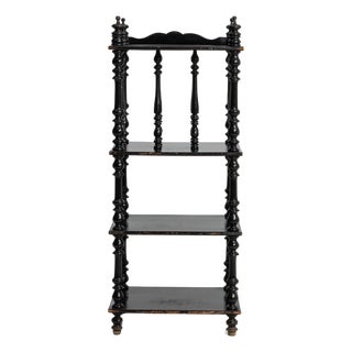19th Century French Black Patinated Napoleon III Etagere France 1th Century For Sale