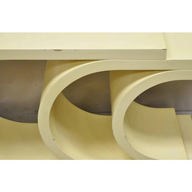 Paint Vintage Modern Triple "C" Bone Lacquer Sculptural Springer Style Console Table For Sale - Image 7 of 11