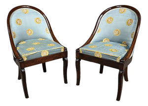 Set of Restoration 1st Part 19th Century Mahogany Gondola Chairs