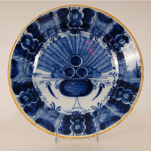 Antique Delft Plate Delftware Blue and White Neoclassical Collectors Cabinet Plate Dish For Sale - Image 13 of 13