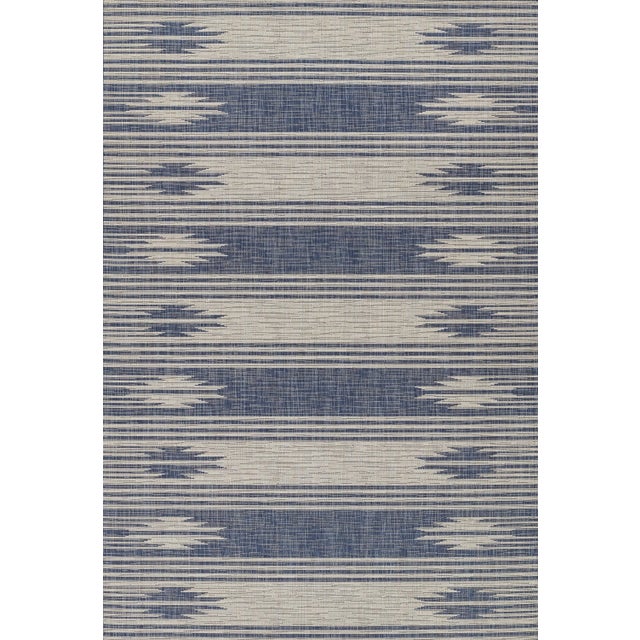 Momeni Contemporary Indoor/Outdoor Riviera Desert Rug in Blue, 3'3" x 5' For Sale - Image 9 of 9