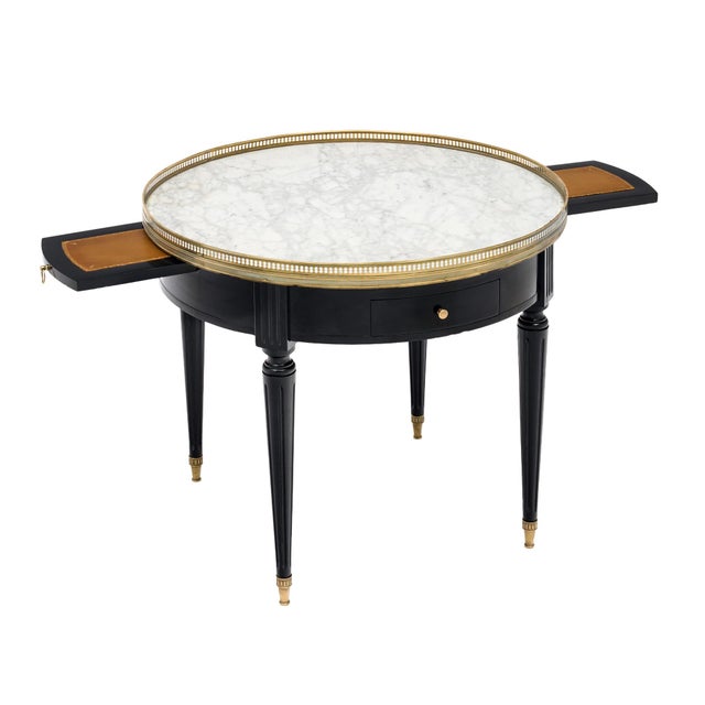 French Louis XVI Style, French Antique Bouillotte Side Table For Sale - Image 3 of 9