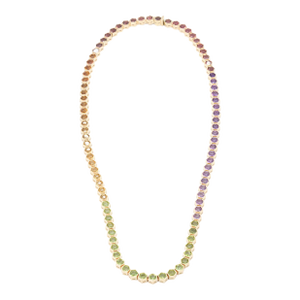 14k (585) Yellow Gold Multi Color Natural Gemstone Necklace