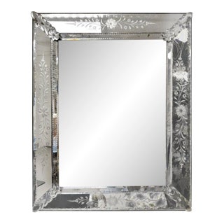 Etched and Beveled Venetian Mirror For Sale