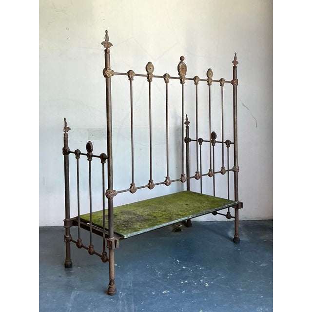 Late 20th Century Vintage Regency Wrought Iron Settee For Sale - Image 5 of 12